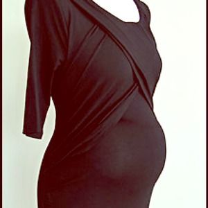 Liz Lange Black Fitted Maternity Dress