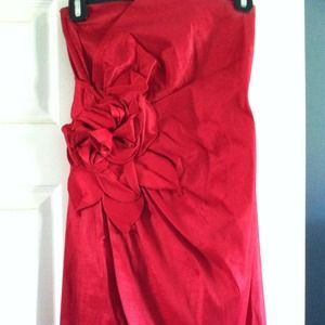 Red dress with flower design