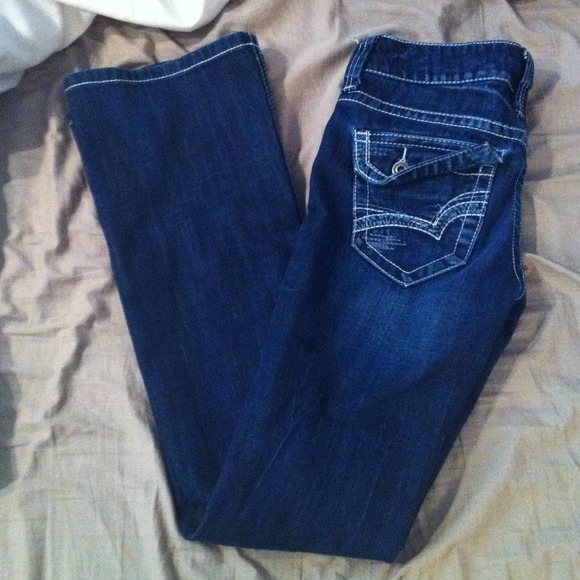 Boot cut size 1 jeans with holes