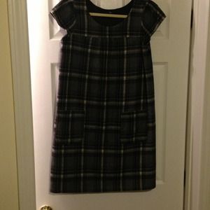 Gap grey and black plaid wool dress