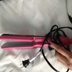 Pink and black hair straightener