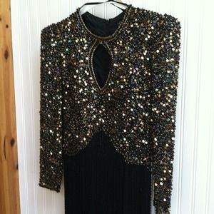 Black formal beaded dress