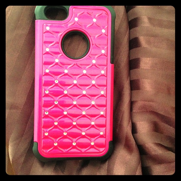 Hot pink and black iPhone 5 case