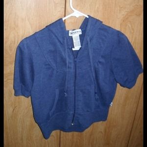 Cropped short sleeve hoodie