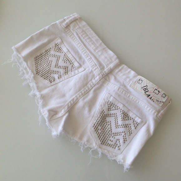 Blank NYC Denim - Studded denim cutoff shorts