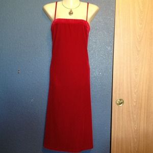 Ruby Red Crushed Velvet Dress