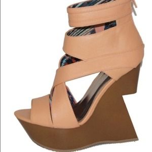 Tan wedge heel