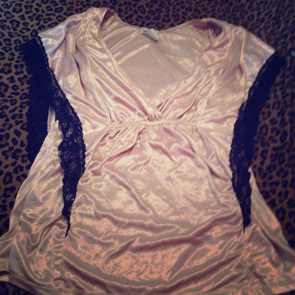 Cute silk shirt with lace