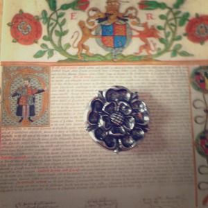 Pewter Tudor Rose pin (4 available)