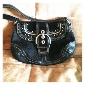 Black COACH flap soho handbag