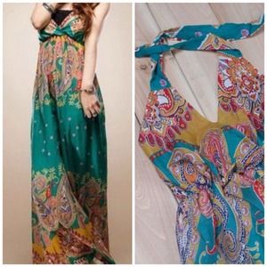 💢Reduced💢Deep V Neck Bohemian Dress Sky Blue