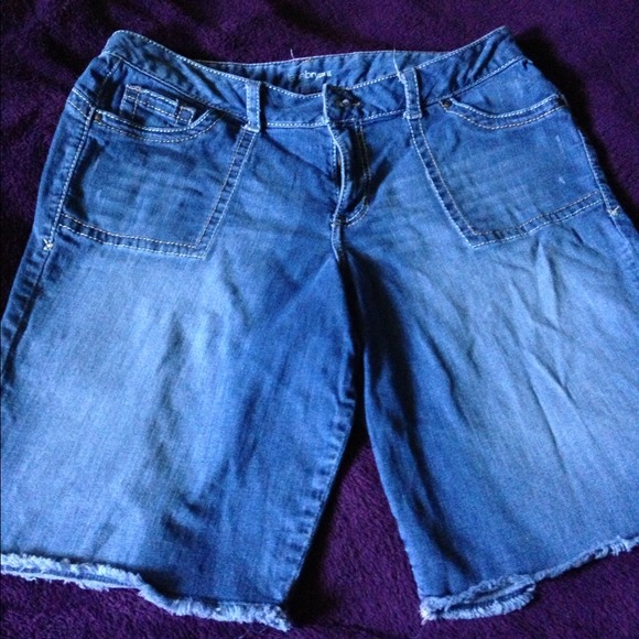 SOLD! - LB Denim Bermuda Shorts w Cutoff Hem