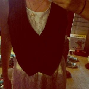 Pinstriped black vest