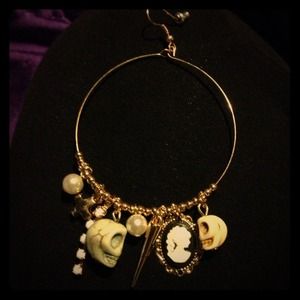 Skull & Cross Hoop Earrings