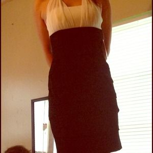 Black dress with white.