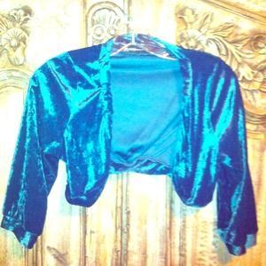 Deep teal velvet shrug