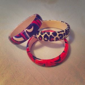 Set of three bangle style bracelets