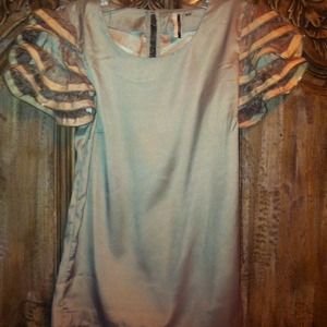 Topshop Grey Blouse with zipper sleeves