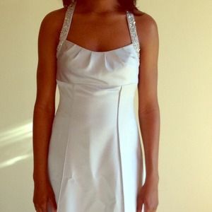 Beautiful silver gown with beading