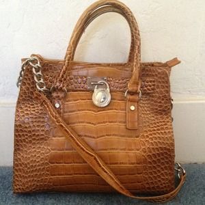 Faux Caramel Croc Bag