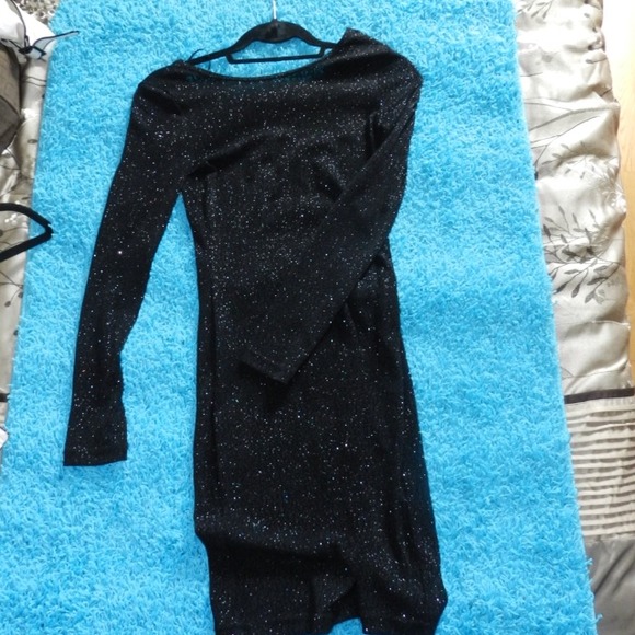 Glitter open back evening dress