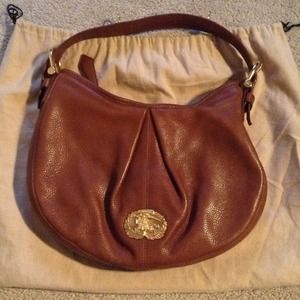 Pleated Burberry handbag.