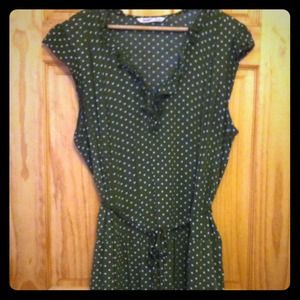 Ruffle green polka dot dress