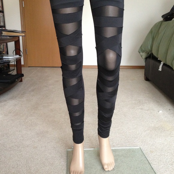 Black Sheer Leggings - Picture 2 of 4
