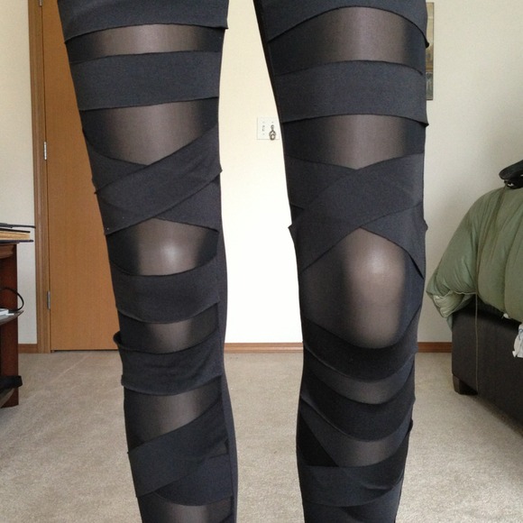 Black Sheer Leggings - Picture 3 of 4