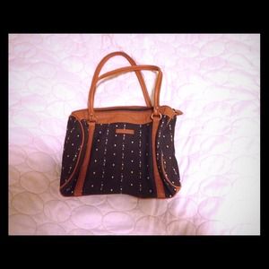 Small  blue and tan purse