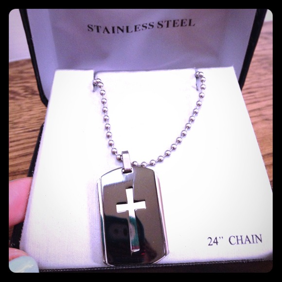 Stainless Steel tag chain with Cross