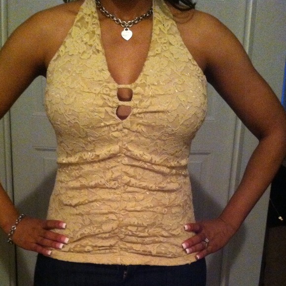Lace halter shirt