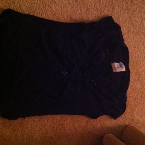 Short sleeve navy blue shirt from anthropologie