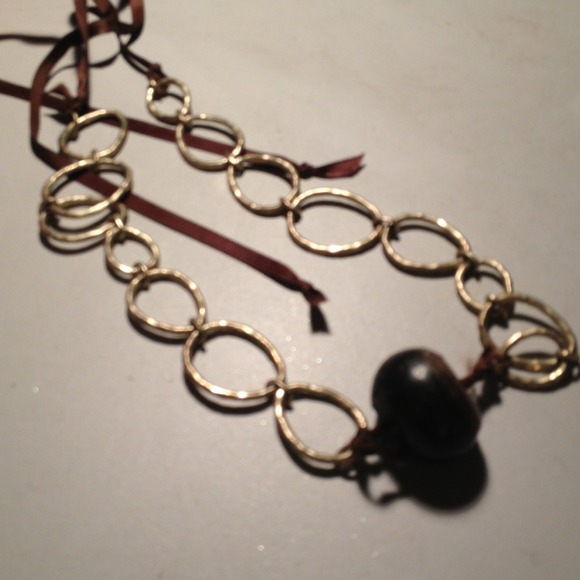 Unique rock on chain necklace