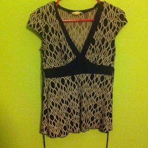 Medium black and white top.