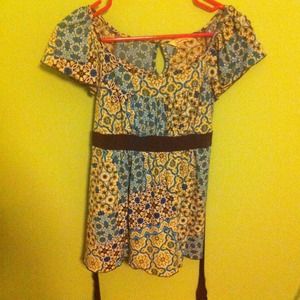 Medium teal and brown shirt