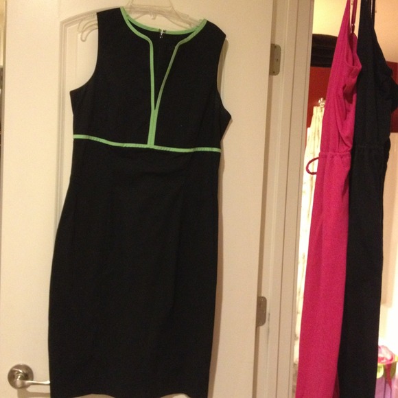 Black and green dress