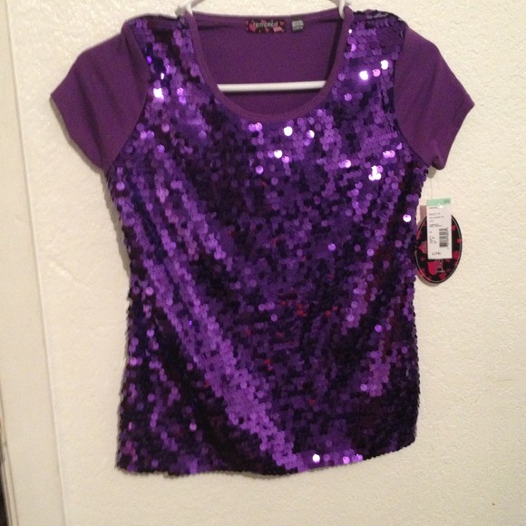 Purple sequined top