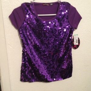 Purple sequined top