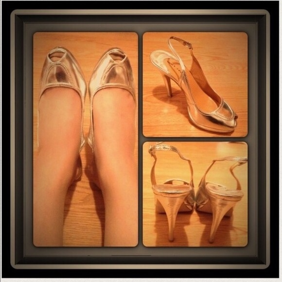 Platinum Slingback Heels Shoes - Gifted🎁✨💗Silver Slingback Heels✨💋