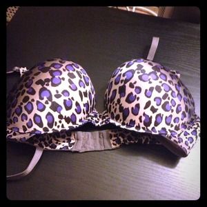 Leopard print purple bra 38C