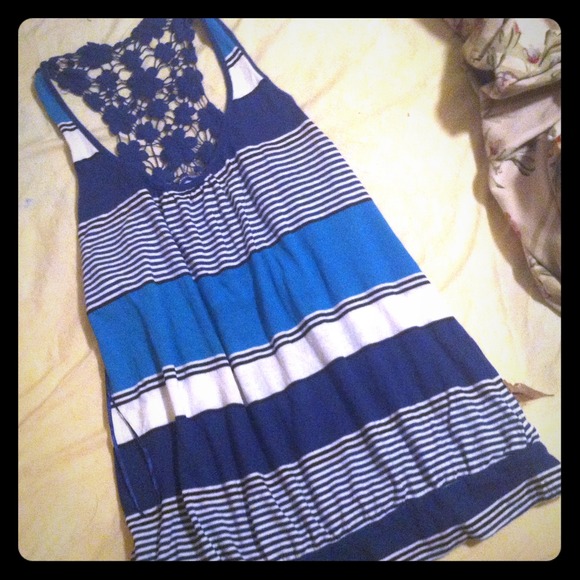 Striped, laced back, summer tank top