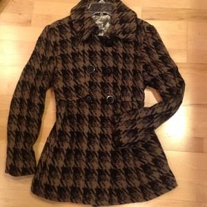 Houndstooth Pea Coat with an empire waist