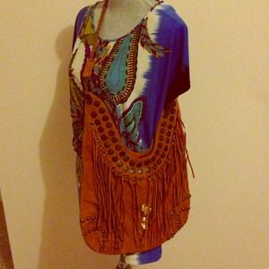 🌟Reduced🌟Suede bag w/fringes vintage