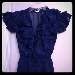 Shear navy dress