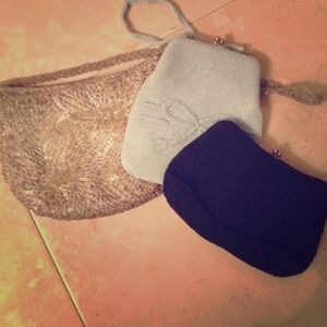 5 vintage beaded & embroidered bags- see all pics