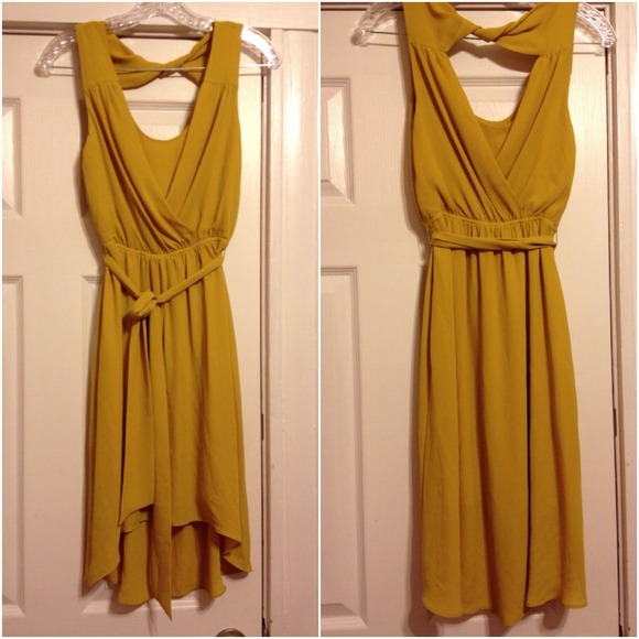 Express Dresses & Skirts - Mustard Yellow Chiffon Dress