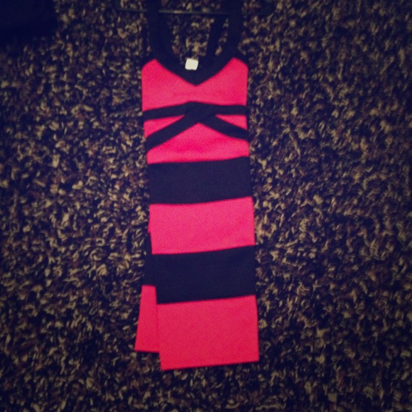 "Wishes" black/neon pink dress