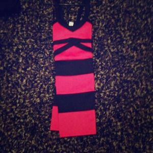 "Wishes" black/neon pink dress