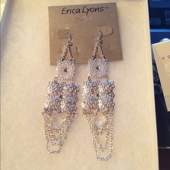 New Erica Lyons long dangling earrings